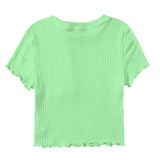 Ribbed Baby Tee with Lettuce Edge