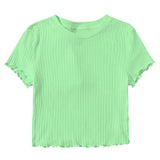 Ribbed Baby Tee with Lettuce Edge