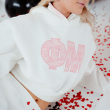 Valentine's Drop Cut Lace Crop Hoodie