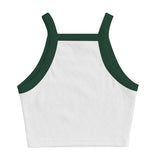 Square High Neck Rib Spaghetti Tank